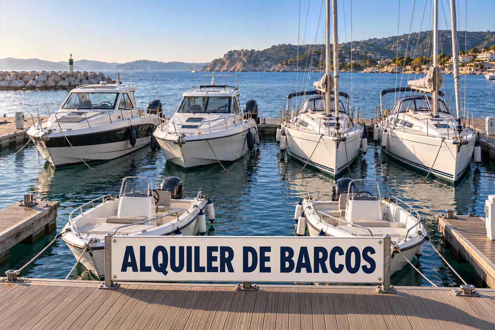 Flota de barcos y veleros amarrados en el puerto